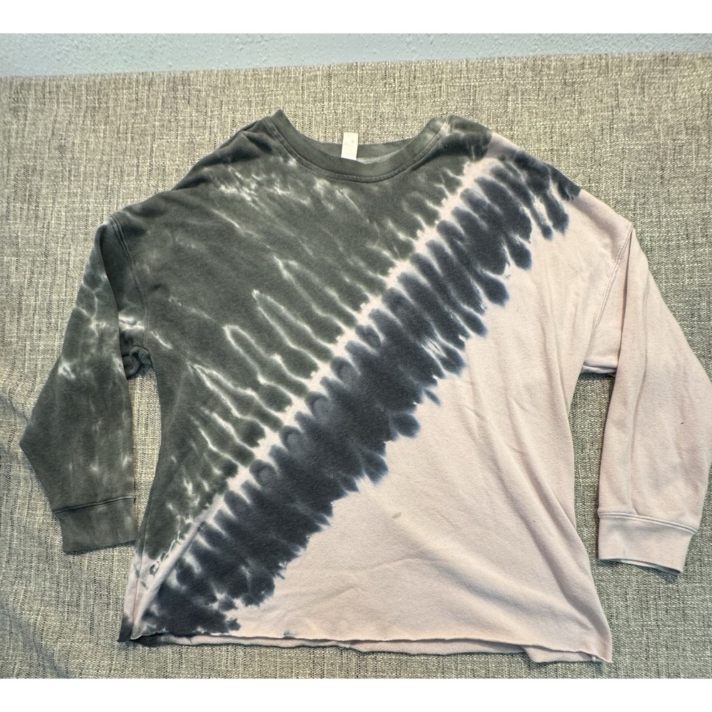 Green‎ Tea Woman's XXL Tie Dye Sweat Shirt Pink And Gray Pullover Long Sleeve